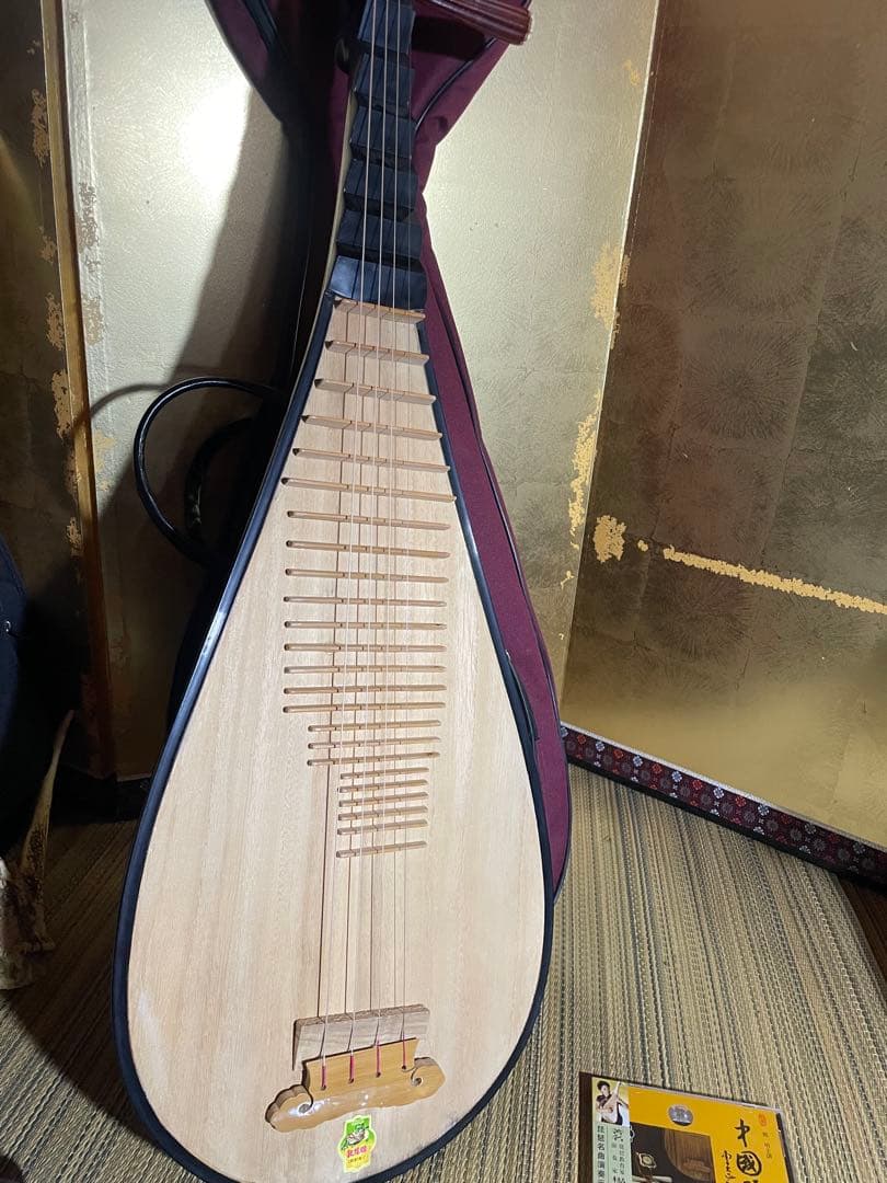 未使用保管品　中国琵琶　敦煌びわ　楽器　宮廷楽器 撥弦楽器
