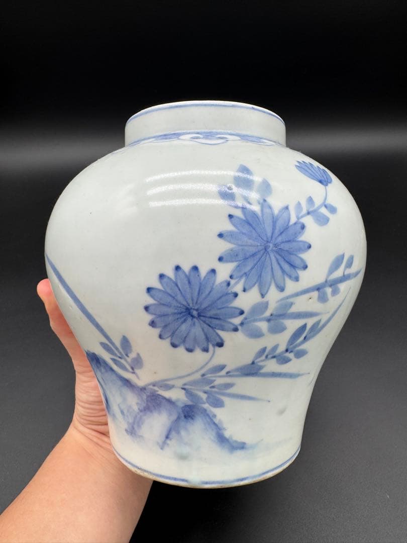 李朝？分院？染付　壺　花瓶　花入　時代物　工芸