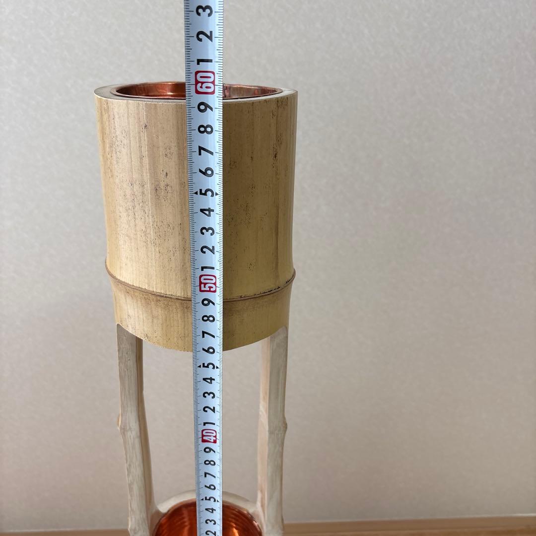 45 最終お値下げ！　美品　根付き　二重切り　二重切　 生け花　竹花入れ　華道具