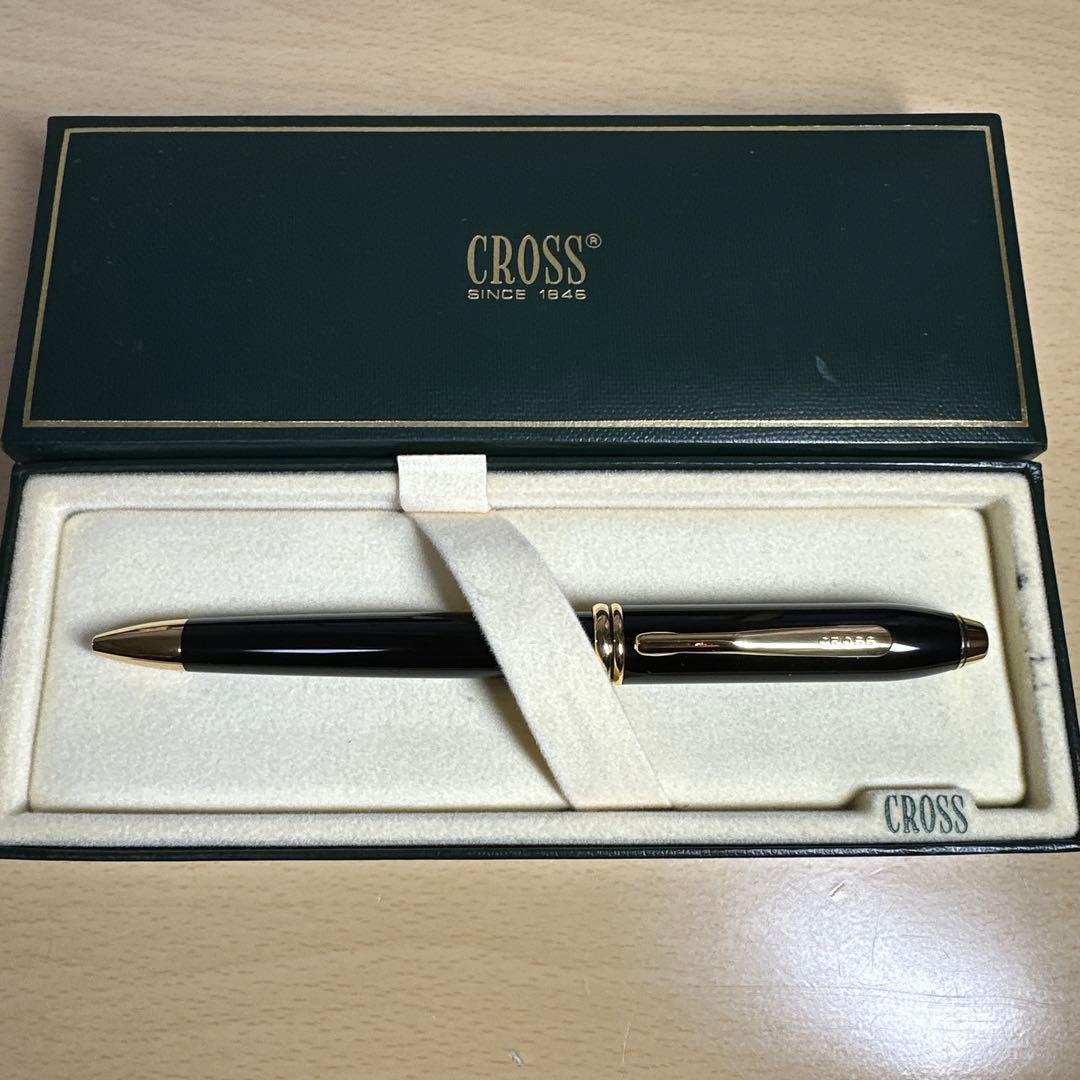 CROSS タウンゼント　ボールペン ブラックラッカー　黒　専用ケース付き