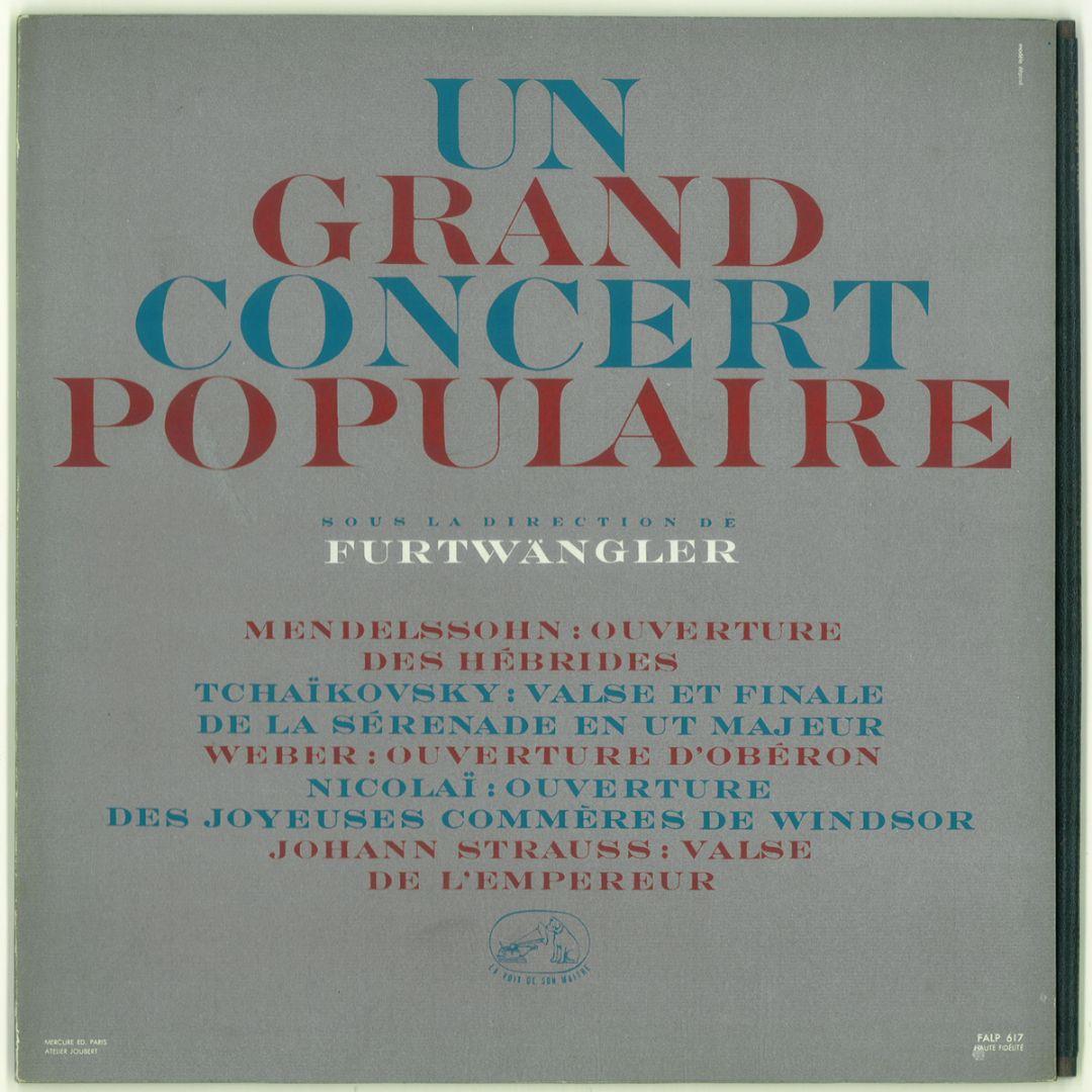 仏VSM FALP617　ポップ・コンサート　フルトヴェングラー　ウィーン