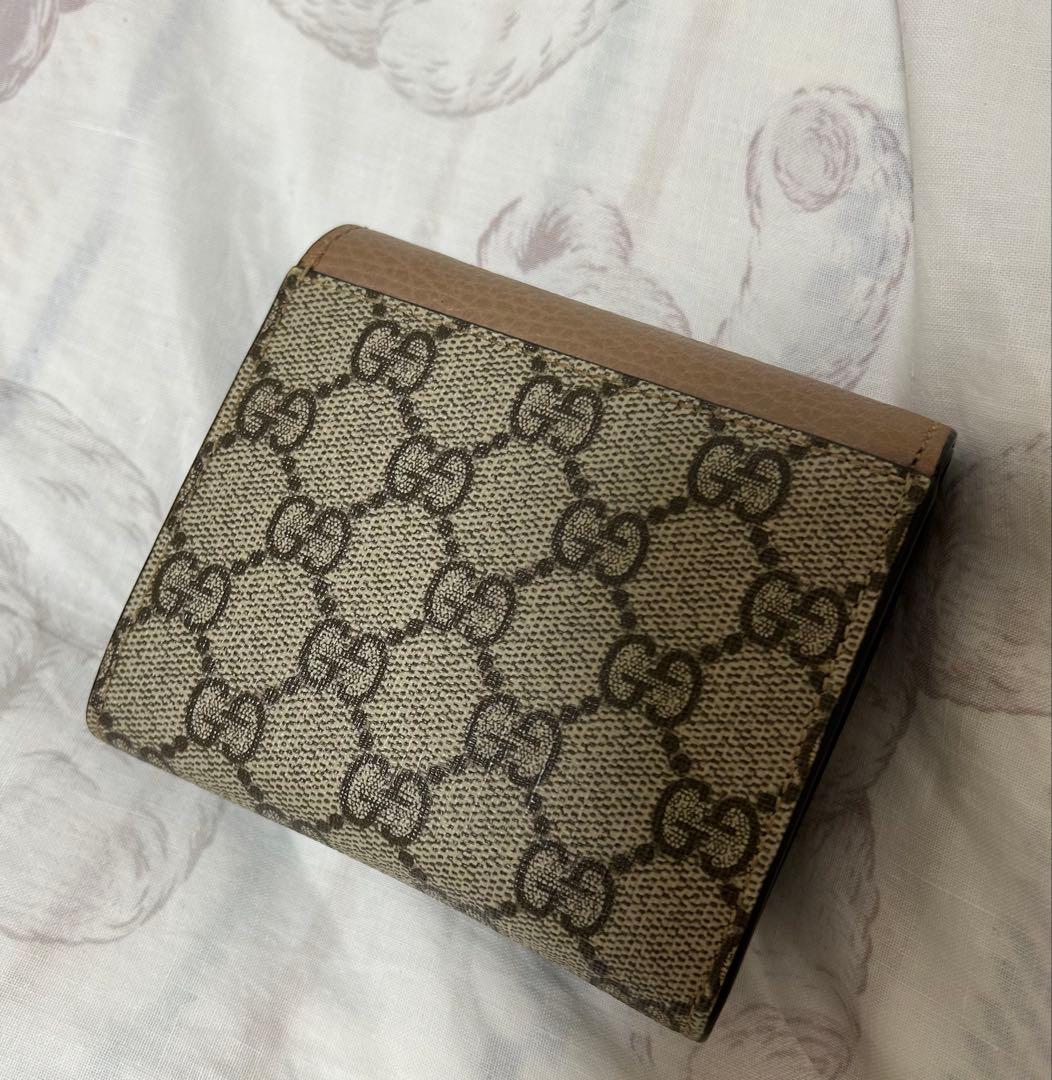 GUCCI GGモノグラム 二つ折り財布 ブラウン/ベージュ