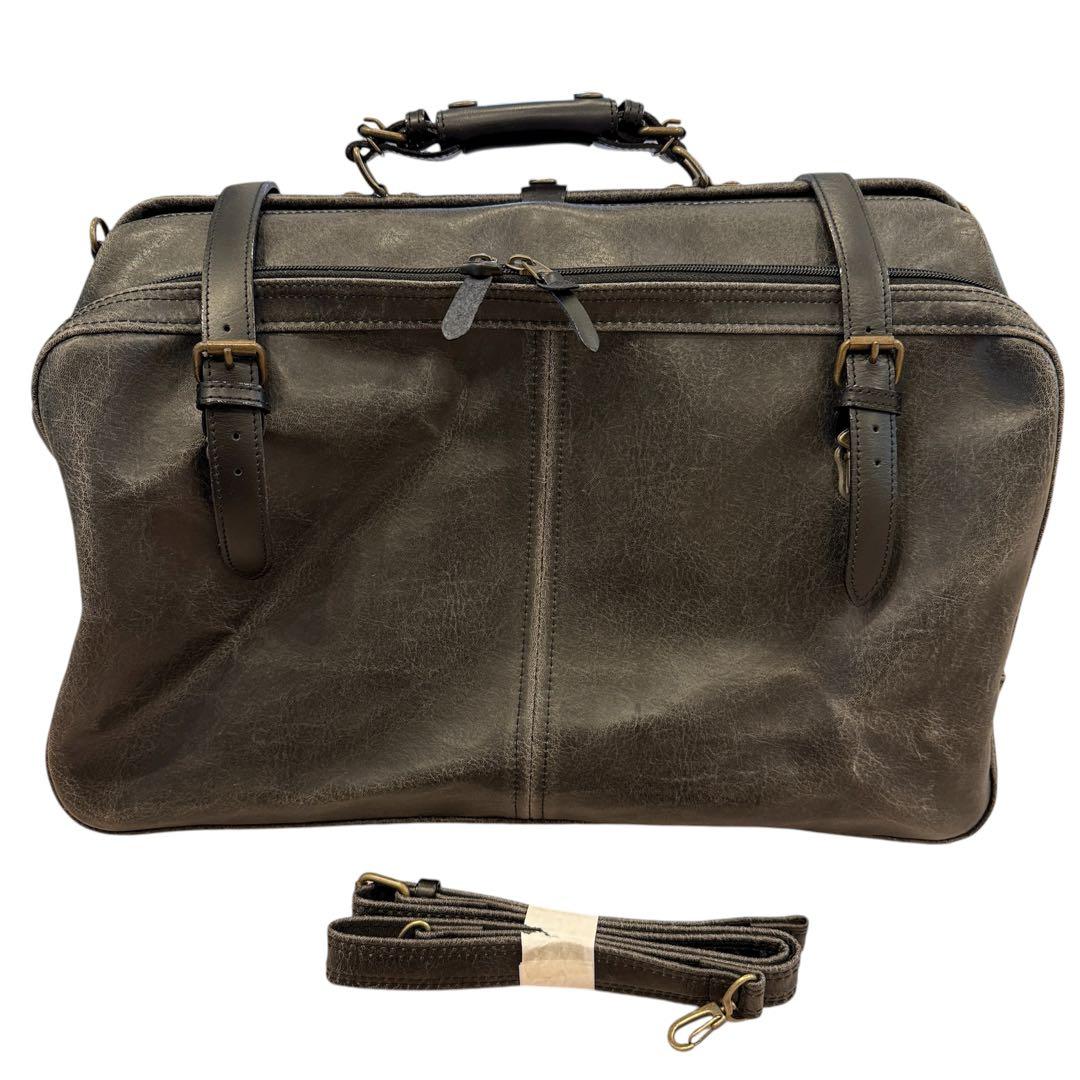 レトロアウトポケットダレスボストン本革付属　鞄の聖地兵庫県豊岡市製トラベルバッグ