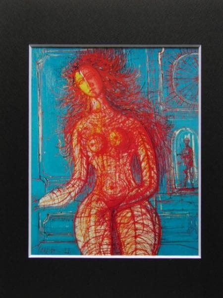 ジャン・カルズー、裸婦、希少画集画、高級額装付