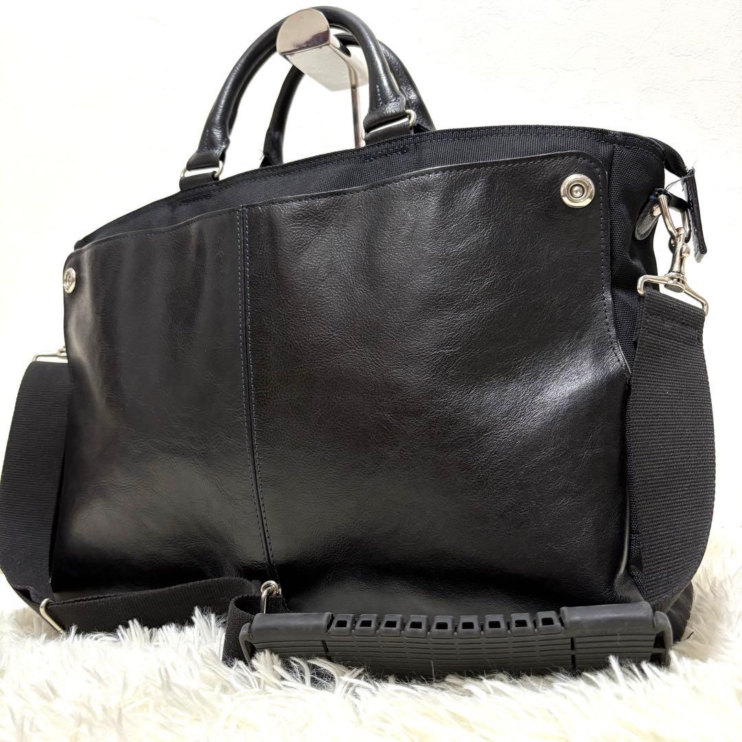 豊岡鞄 ビジネスバッグ ブリーフケース ブラック 2WAY A4収納可能