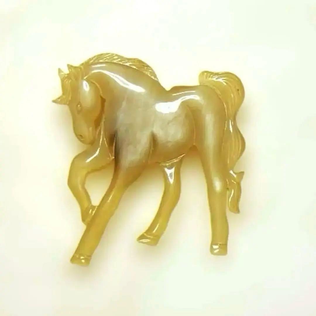 希少　水牛　馬　ブローチ　馬主　競馬　アクセサリー