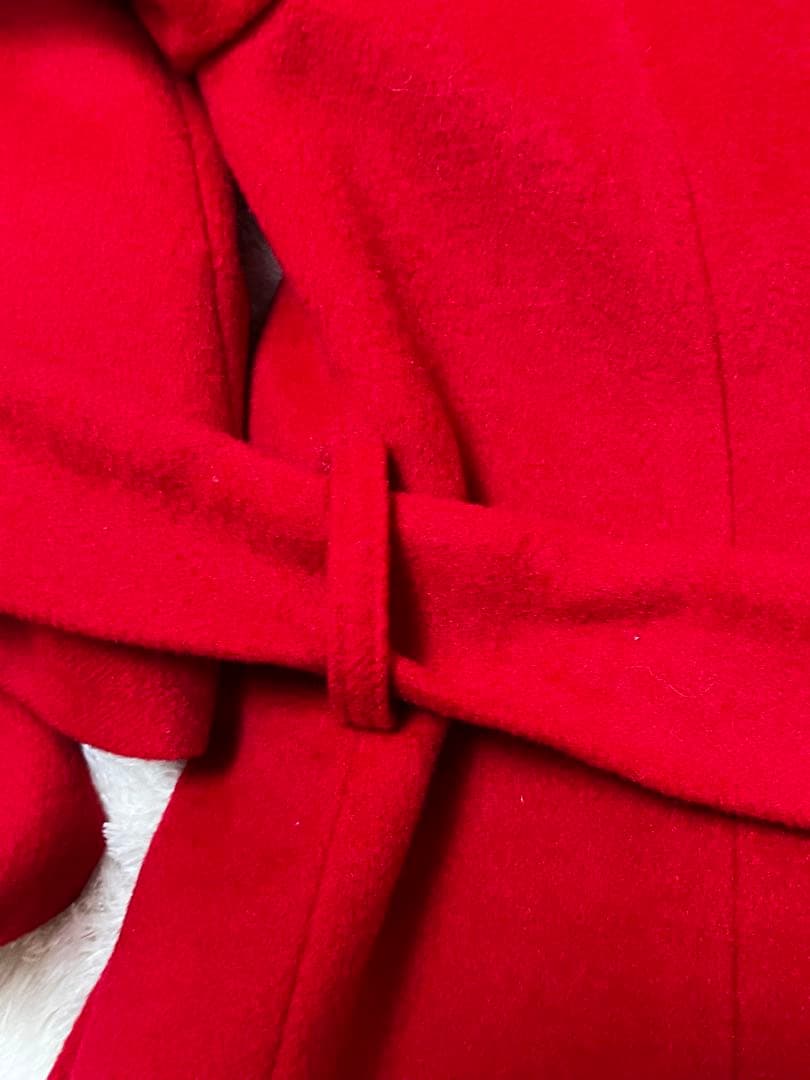 エミリアウィズ　チェスターコート　ウール　ベルト　赤　レッド　ロング　秋冬