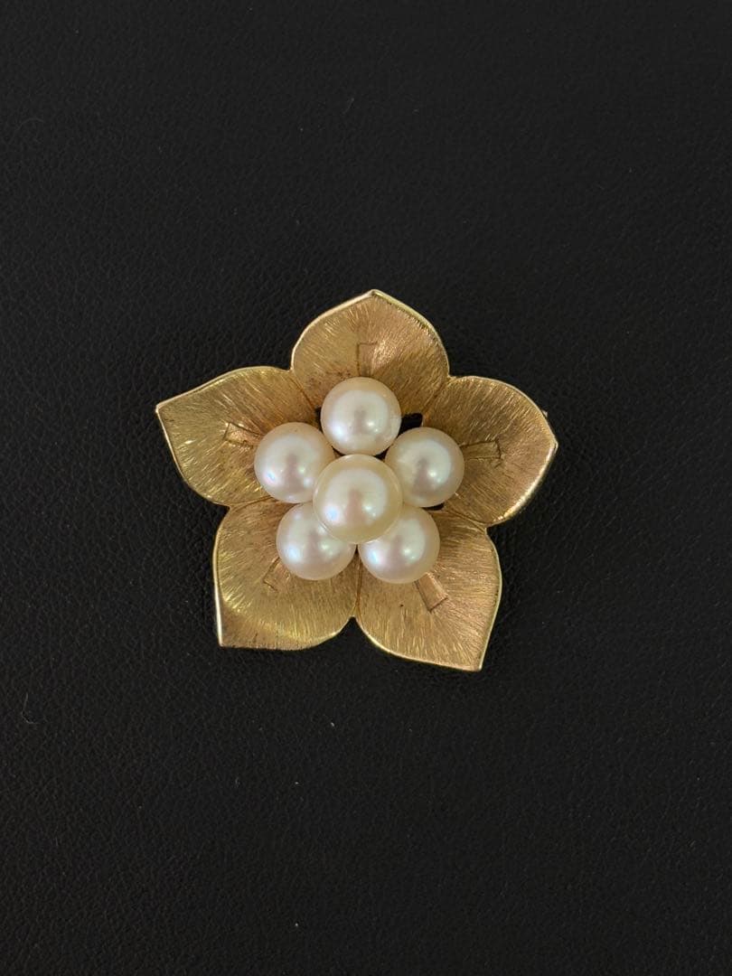 MIKIMOTO K14パールブローチ