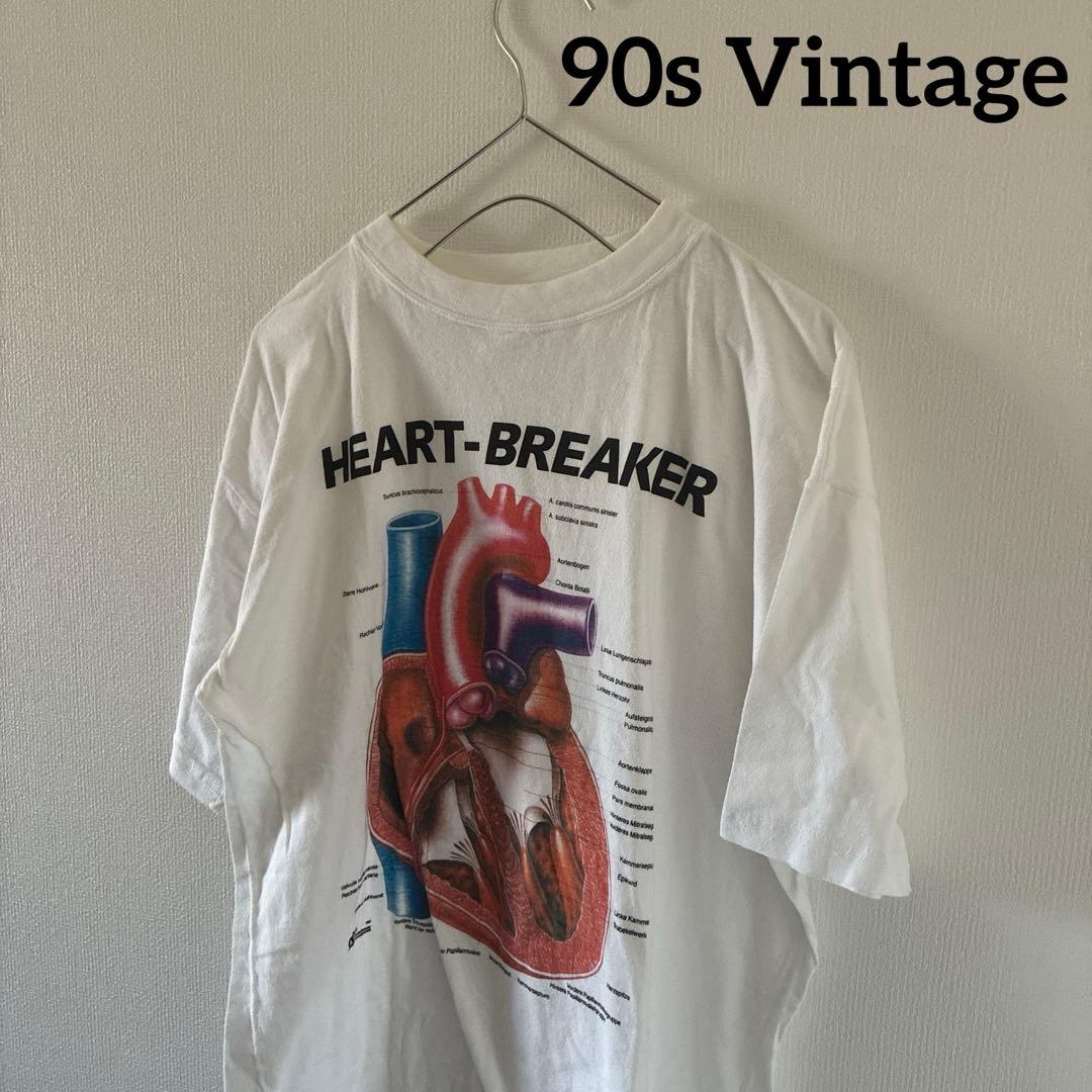 激レア90svintageヴィンテージ臓器tシャツ半袖人体模型アナトミーホワイト