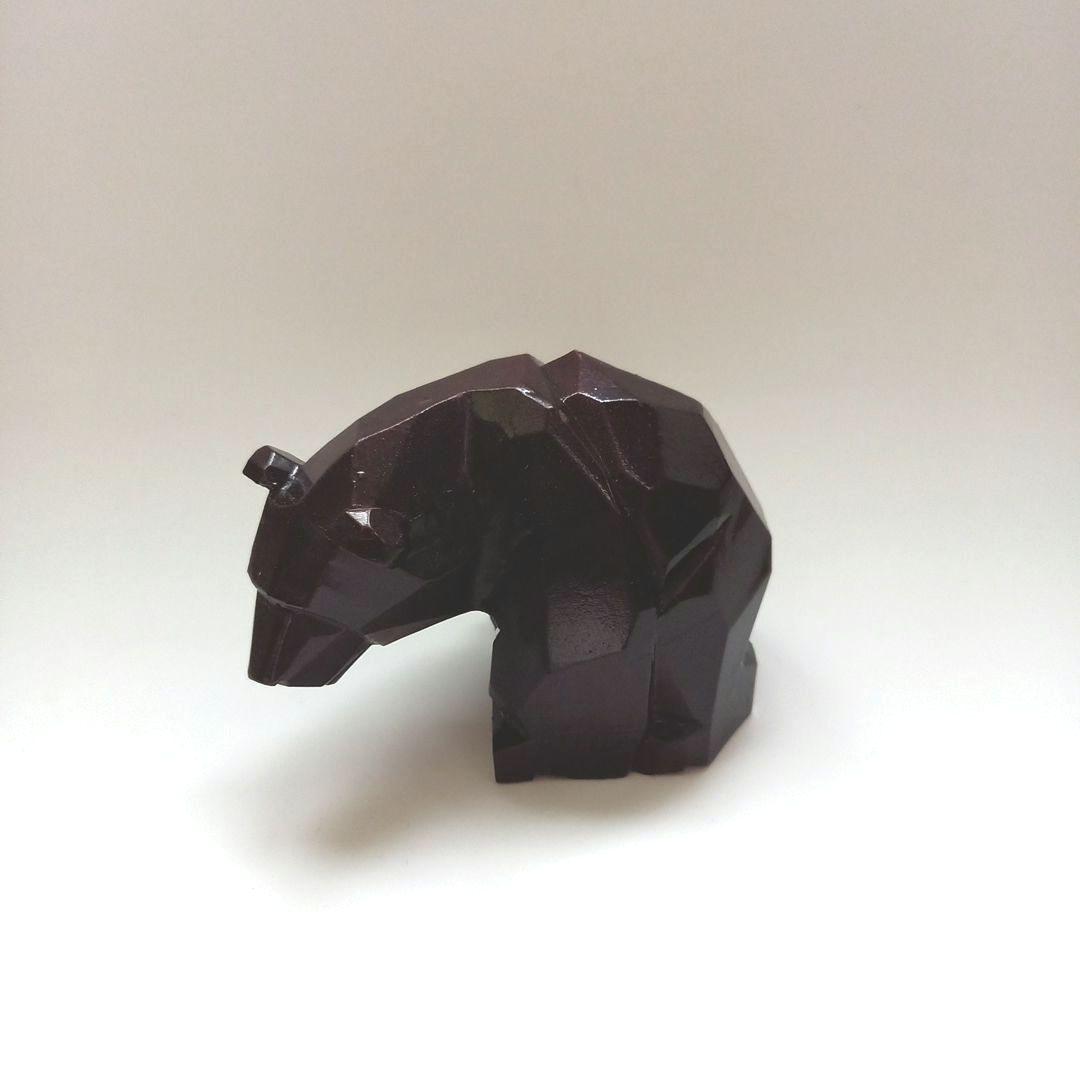 木彫りの熊　民芸　北海道土産　熊の置物　カット彫り　八雲