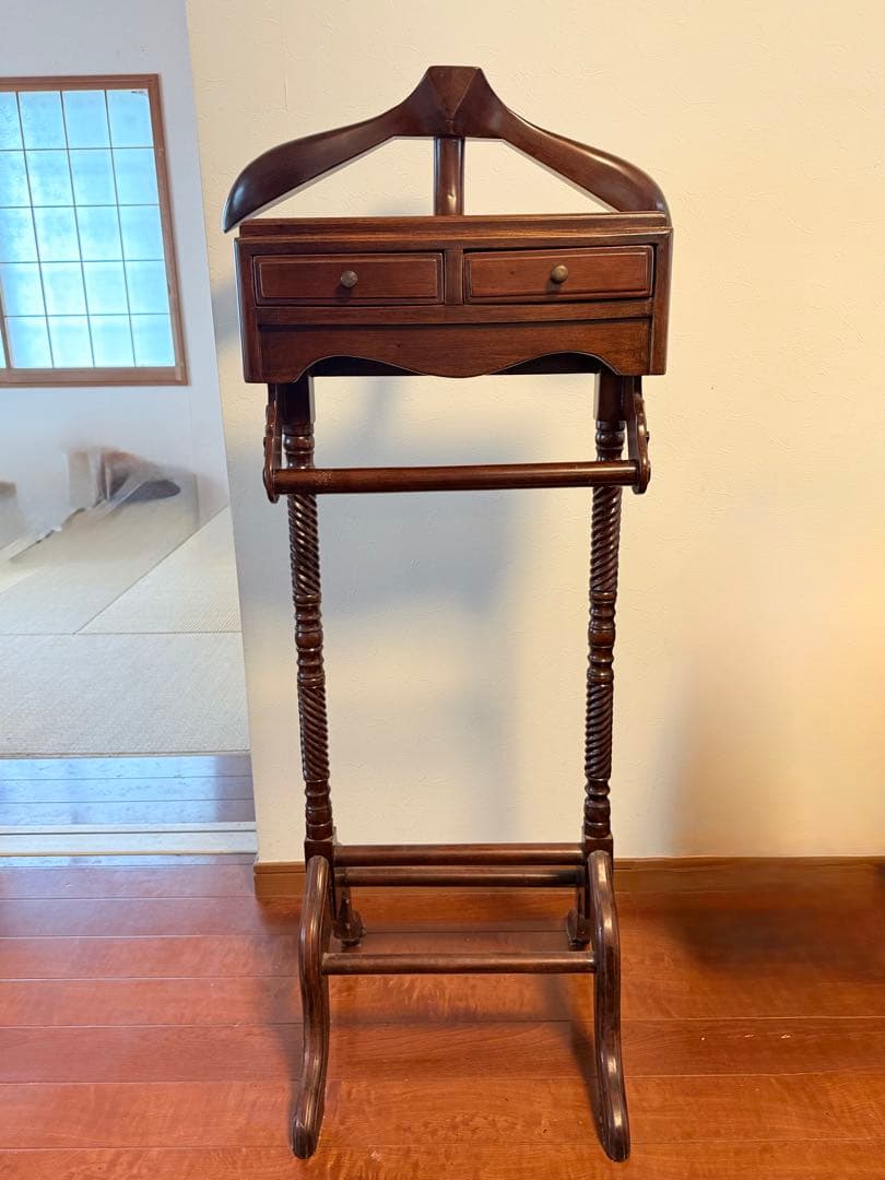 ⭐︎タイムセール⭐︎アンティーク調ハンガーラック　マホガニー無垢