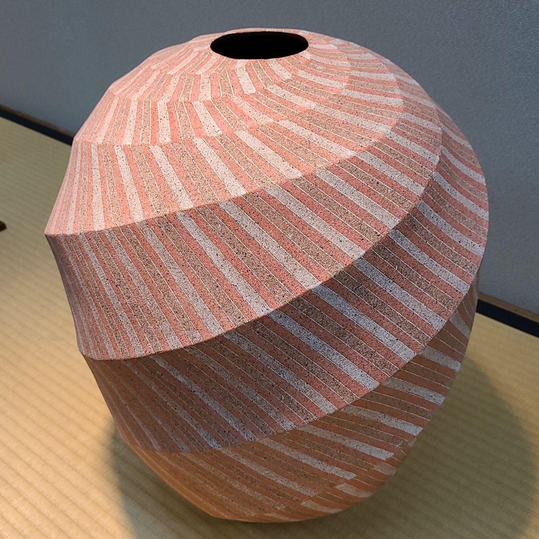 信楽焼 石山哲也作 象嵌泥彩大壷 高さ1尺5寸（約45cm） 本物保証