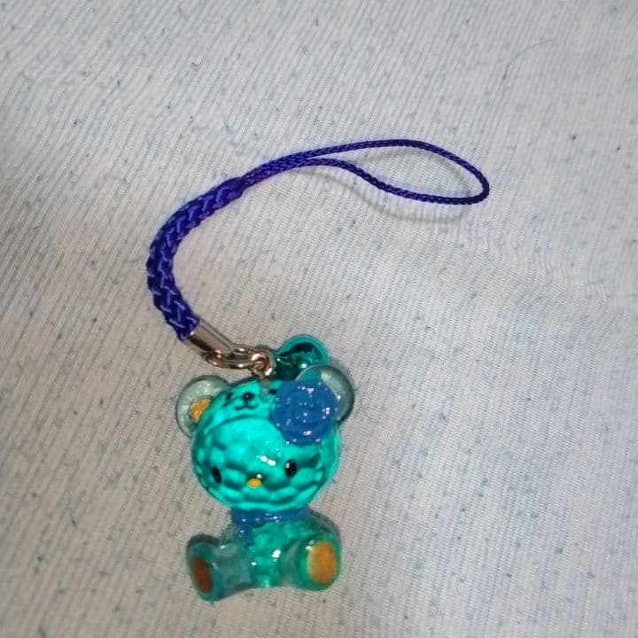 ハローキティ テディベア クリスタルブルー ストラップ