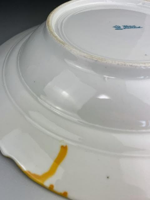 【希少】オールドノリタケ ２３㎝ 花紋蓋付き金盛り皿 深皿 ボウル 金彩