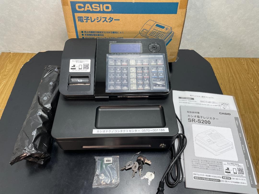 Y♢517 カシオ レジスター SR-S200-BK　ほぼ未使用！
