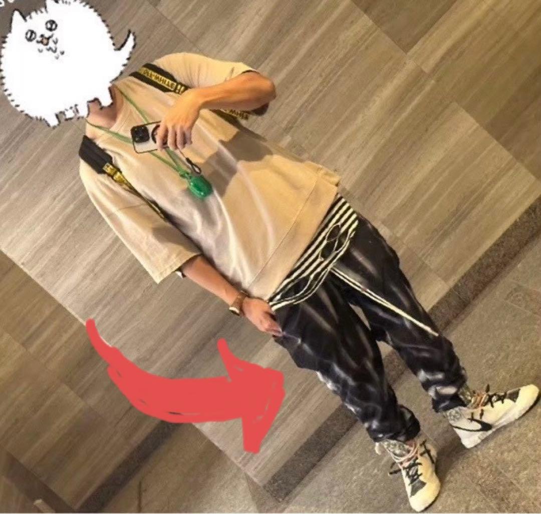 NIKE Fear of God コラボ サルエルパンツ 黒と白 ストライプ