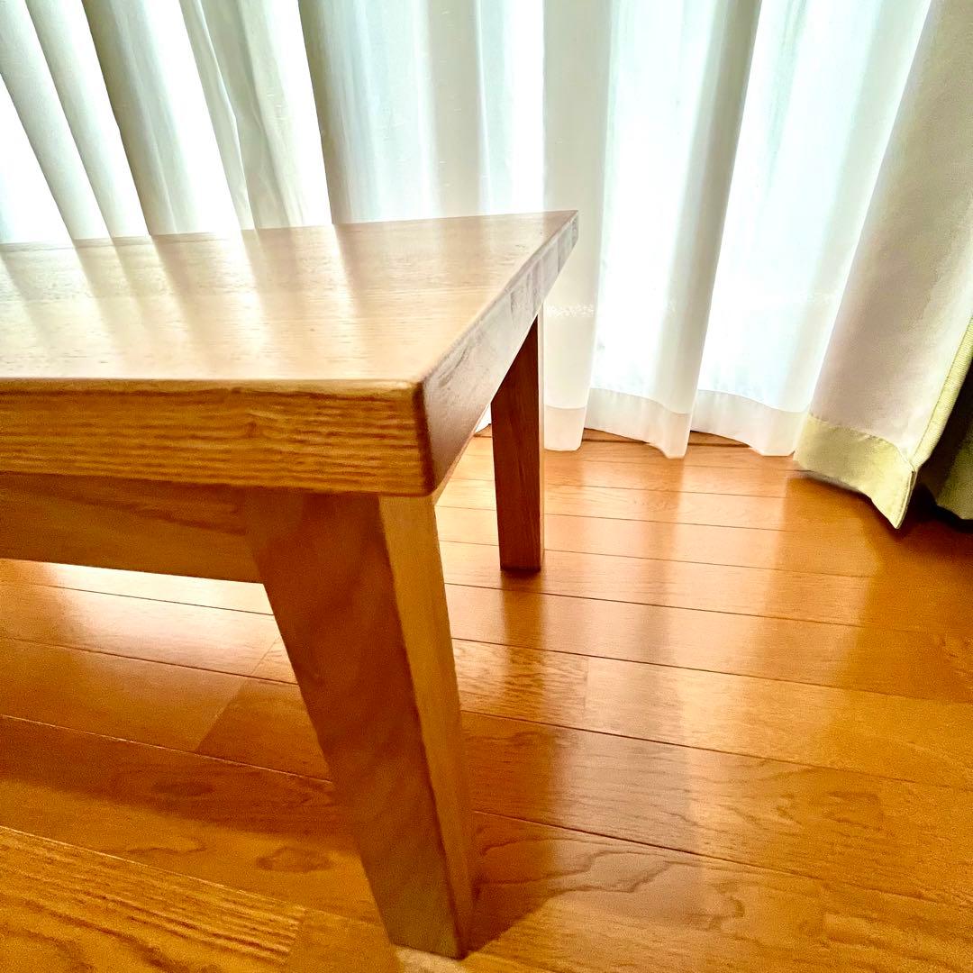 【取り置き中（mie様）】無印良品　オーク ローテーブル 引き出し付き