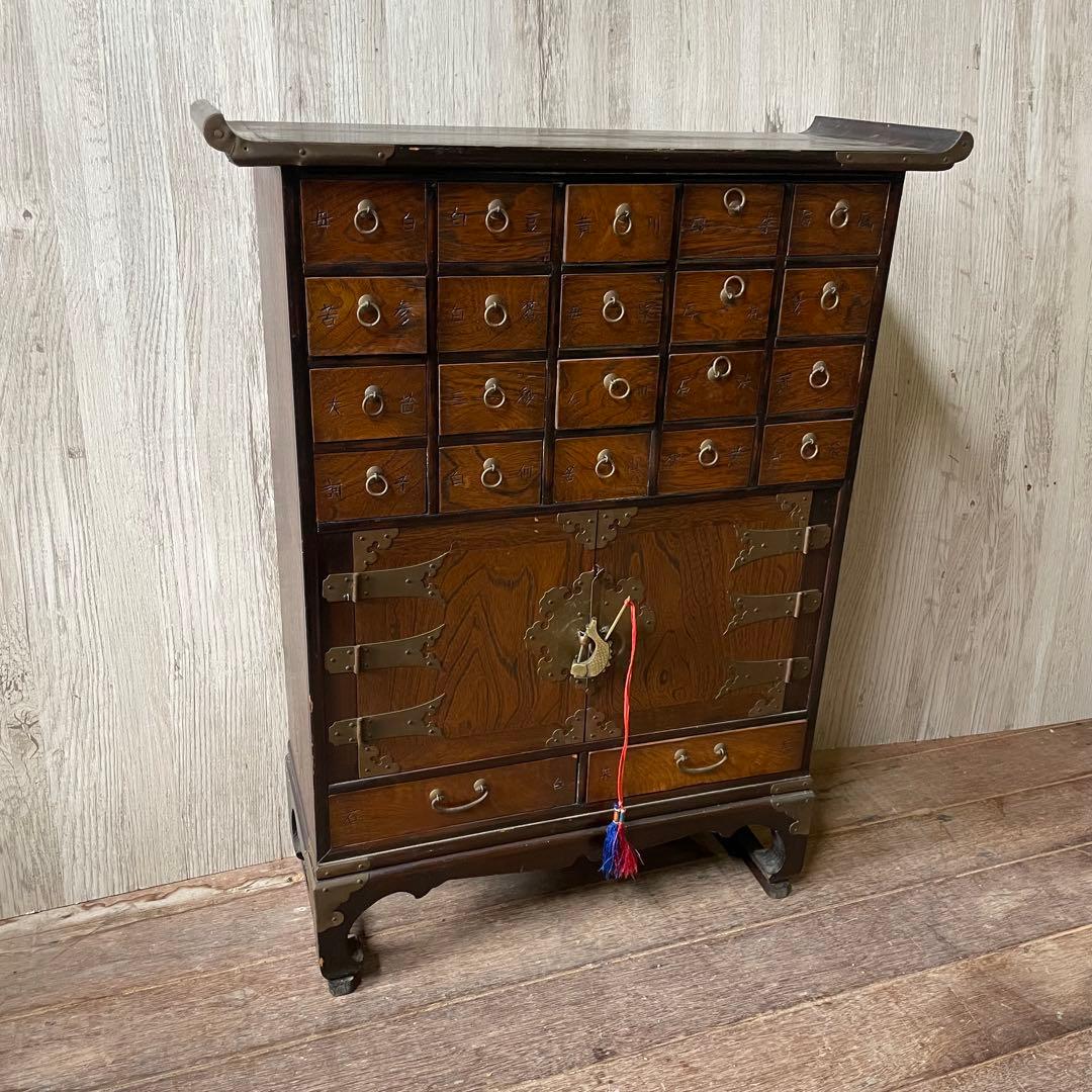古美術 李朝家具 薬箱 薬箪笥 ヤクチャン 小引き出し アンティーク 中国家具