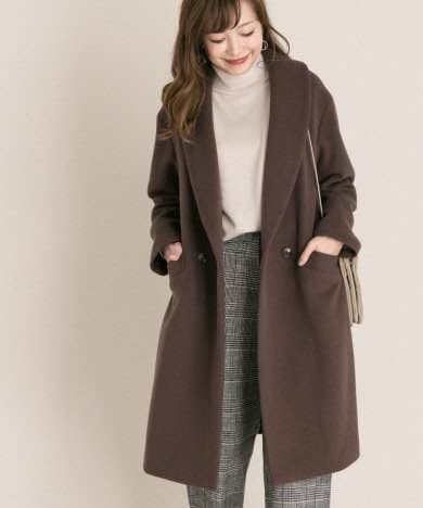 アーバンリサーチロッソ ショールオーバーコート 茶色