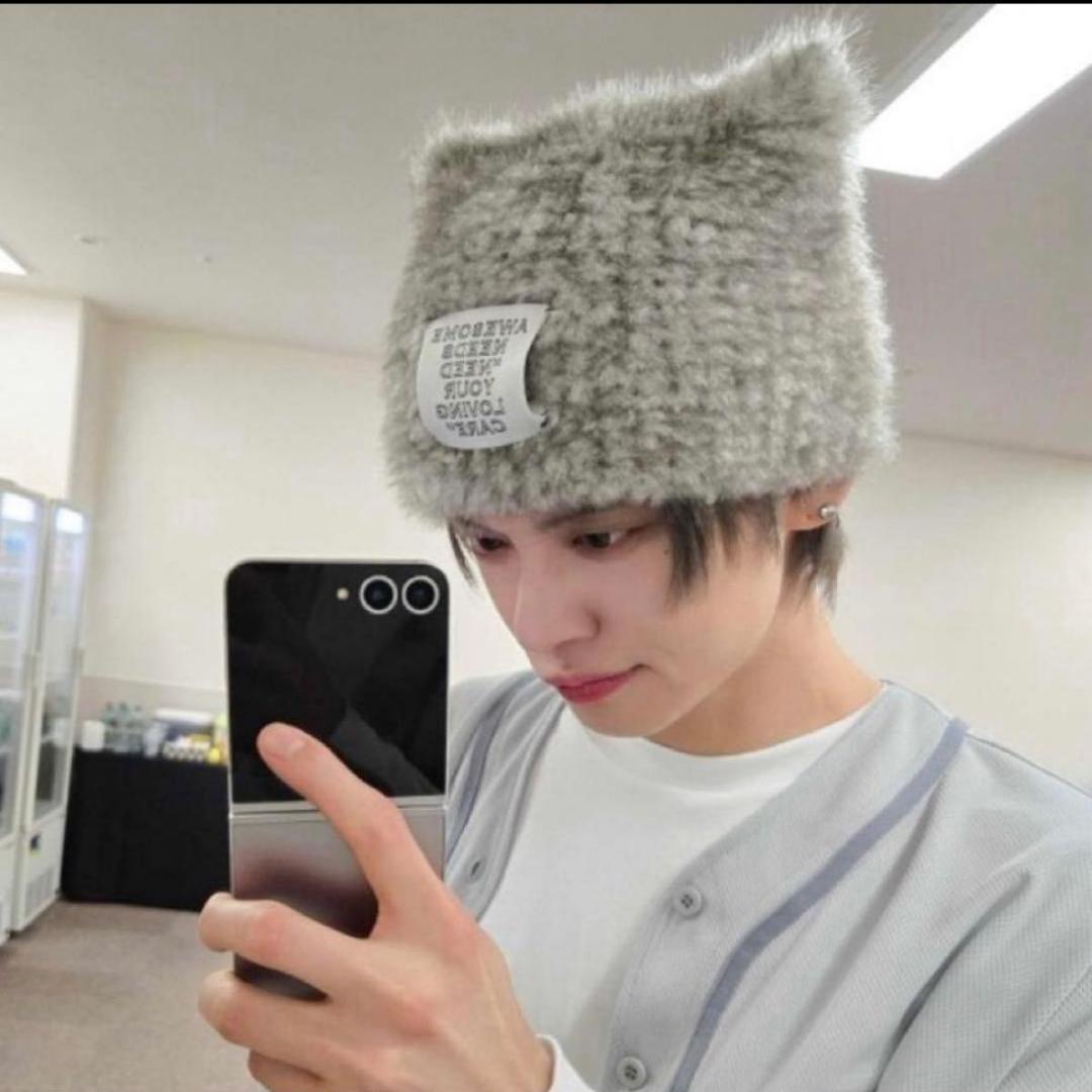 ヨンジュン着用 新品未使用 ビーニー 猫耳 ニット帽 TXT 東京ドーム 京セラ