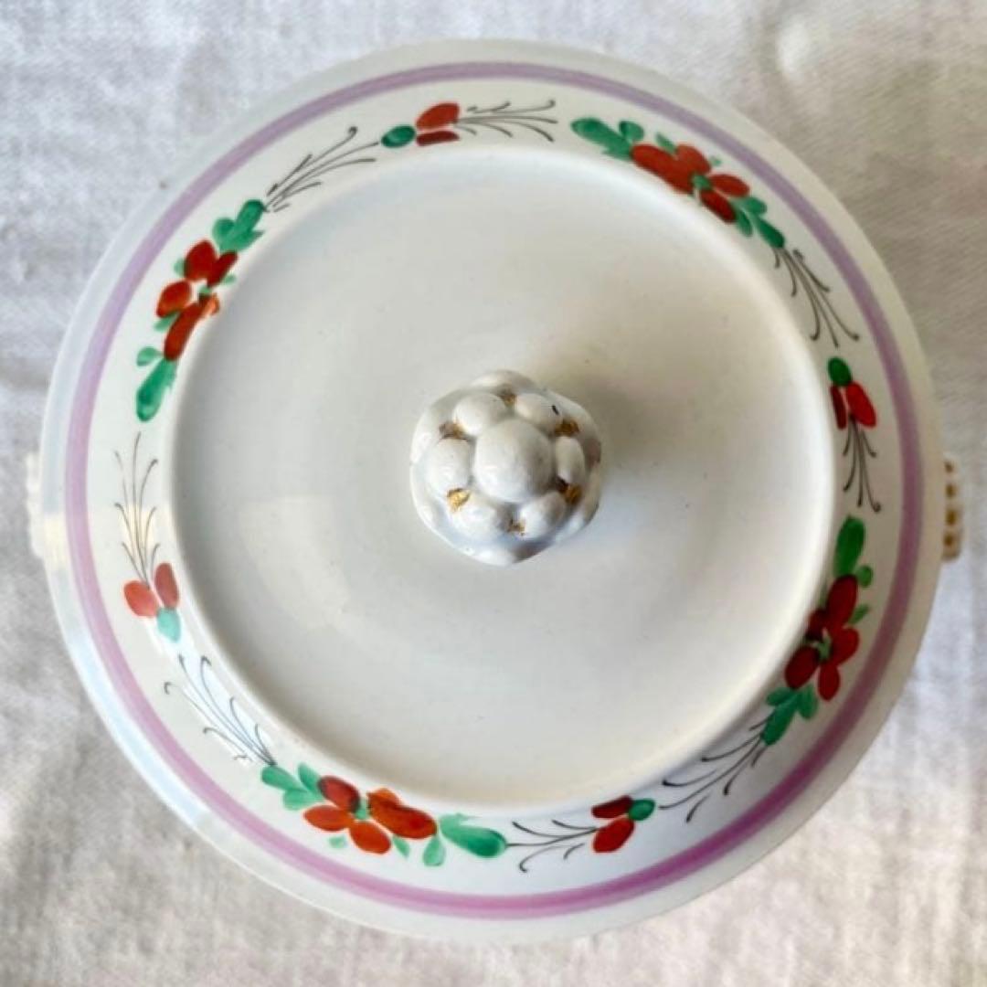 クレイユモントロー 花柄ブイヨンボウル スーピエール　フランスアンティーク