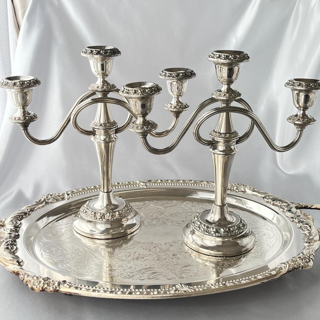 【IANTHE】 薔薇モチーフのキャンドルスタンド トリプルホルダー 2本