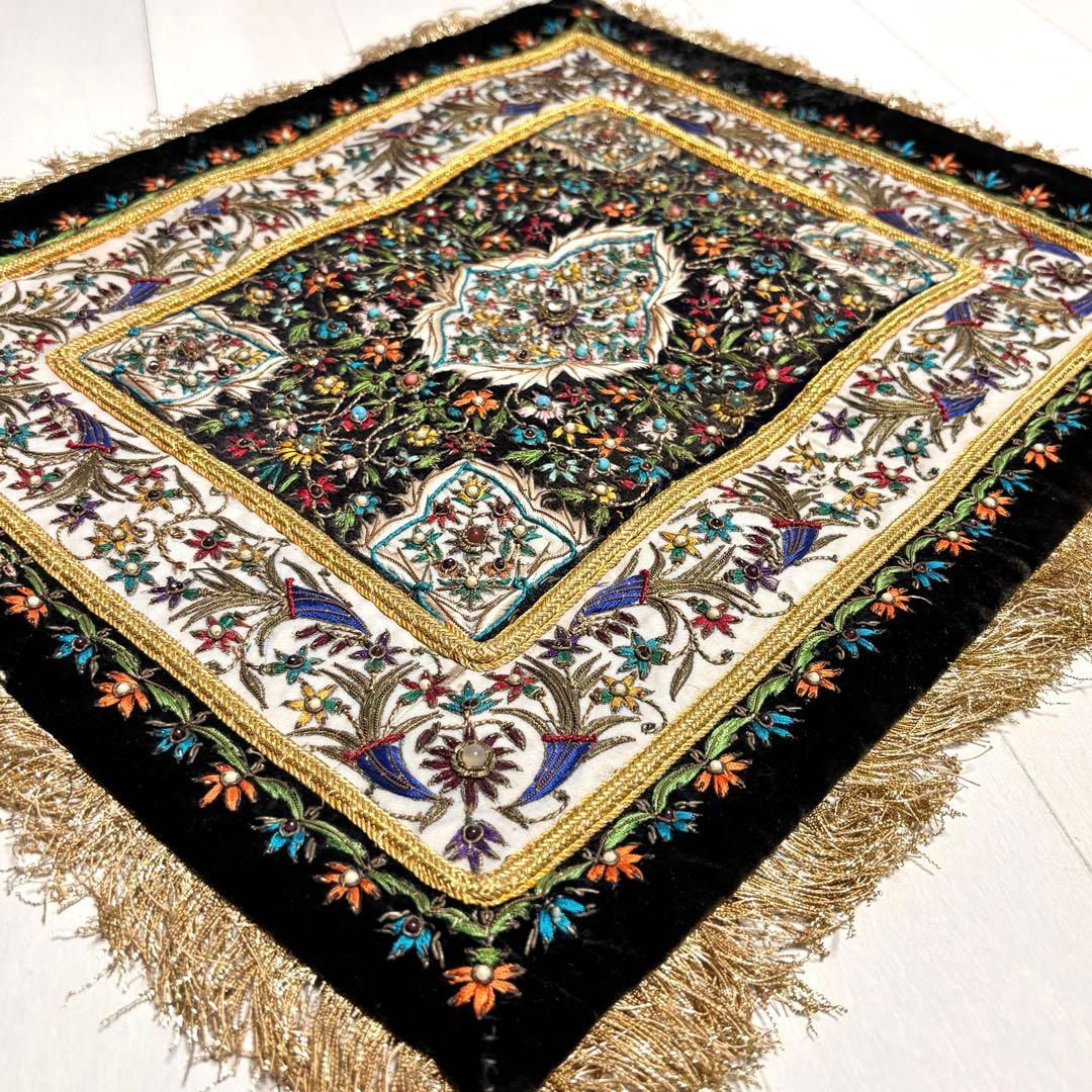 豪華 レア物 宝石絨毯 タペストリー 金糸刺繍絨毯 ジュエリーカーペット