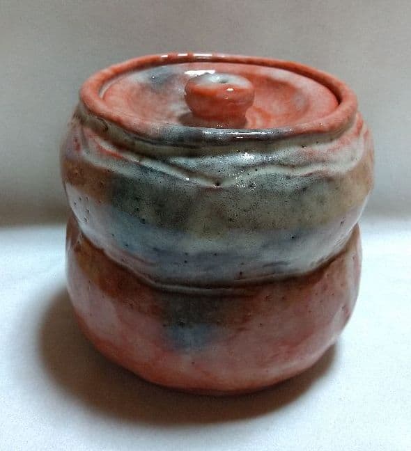 茶道具 赤楽水指 瓢型 吉村楽入