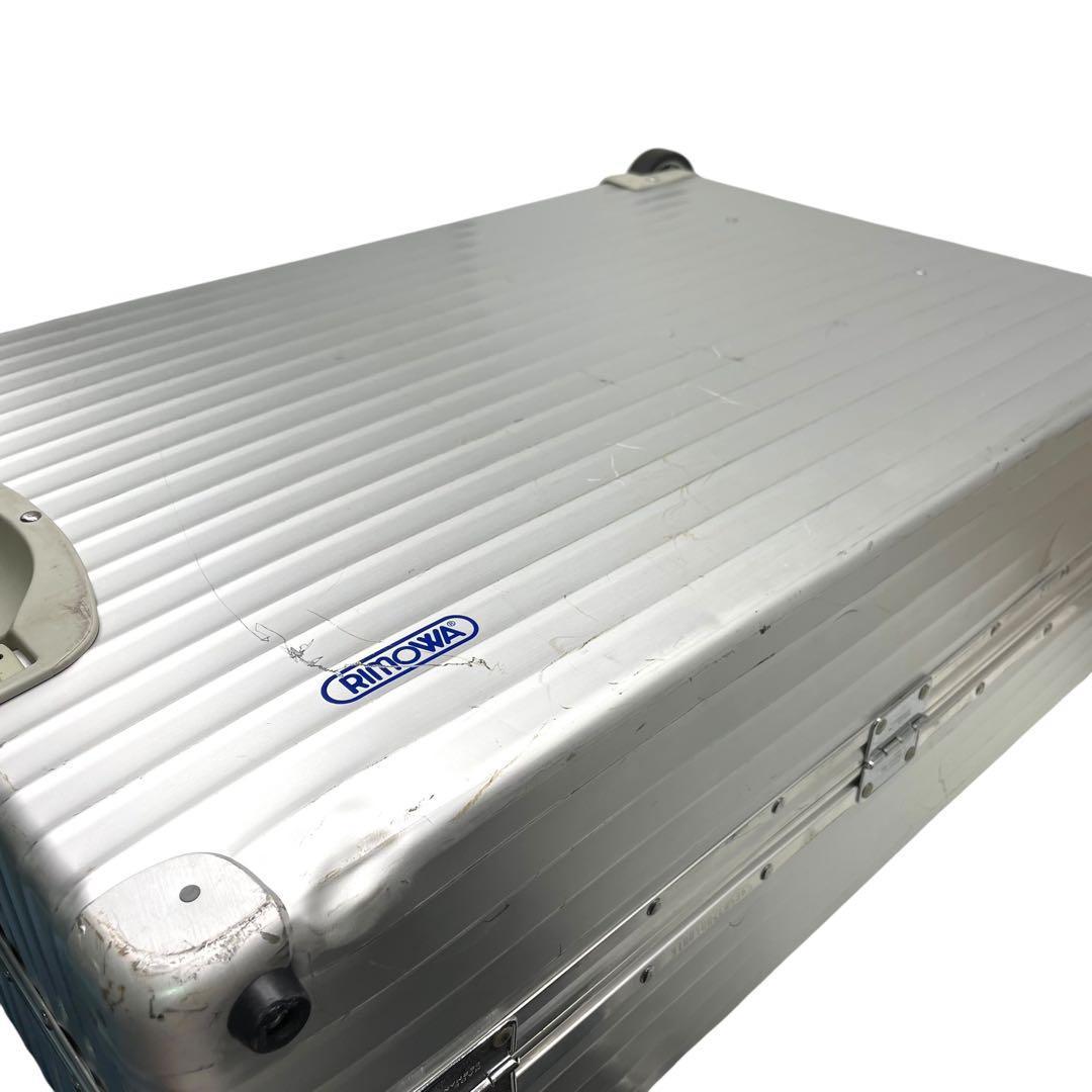 リモワ キャリーバッグ スーツケース トラベル 2輪 青ロゴ 大容量 シルバー