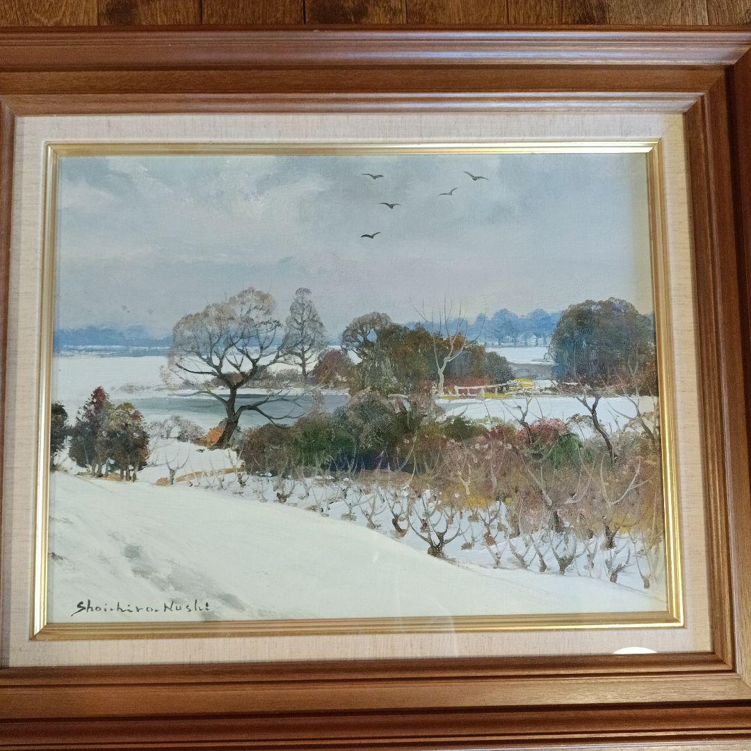 年明けセール！塗師祥一郎「鳥舞う」油彩6号 直筆サイン 絵画