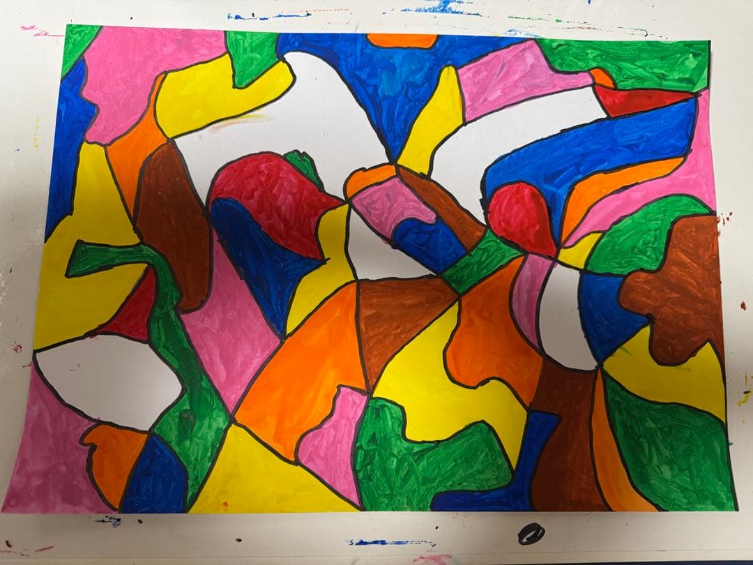 抽象水彩画 A判四つ切りサイズ 多色