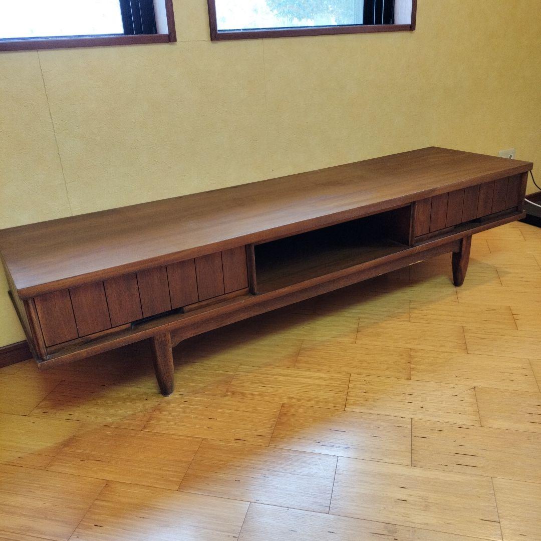 チーク　一点物　木製テレビボード 引き出し付き