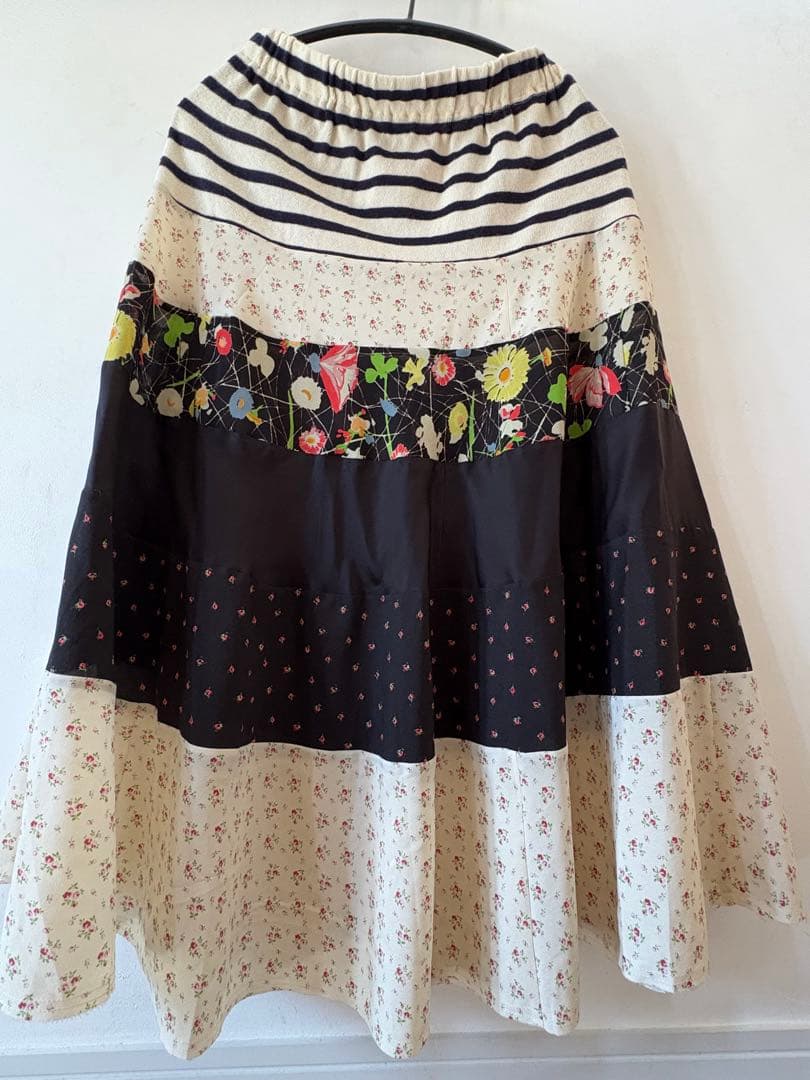 コムデギャルソン　花柄　パッチワーク　スカート