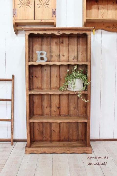 ハンドメイド　麦穂のスタンドシェルフ　オープンシェルフ　4段