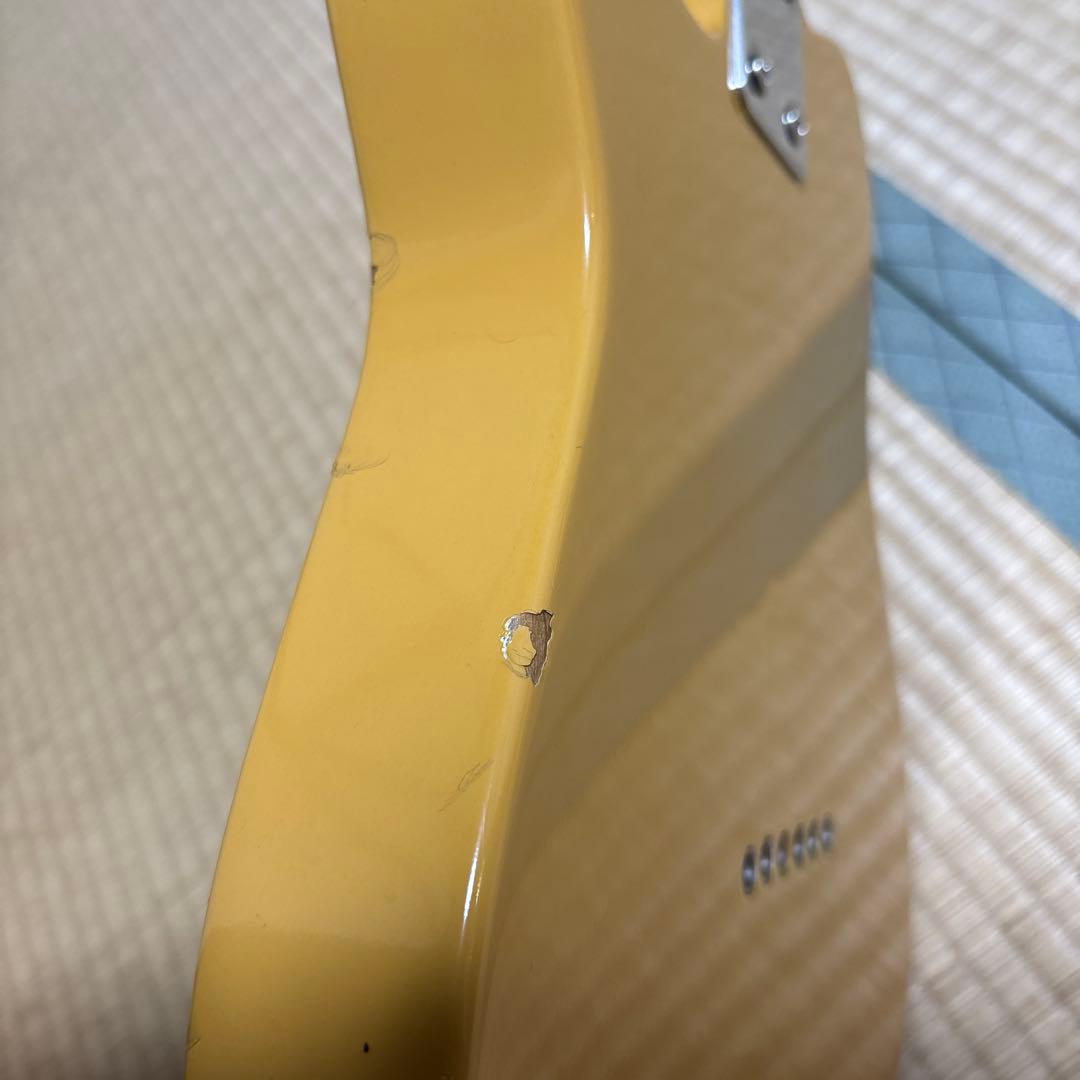 ミニテレキャスター エレキギター イエロー メーカー不明 21フレット