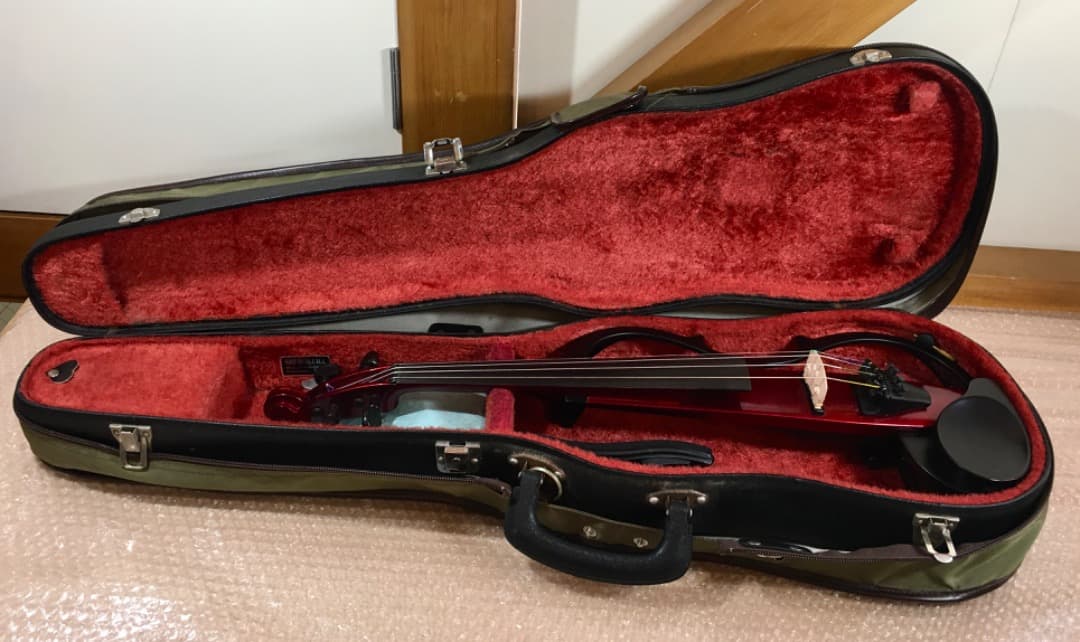 ○サイレントバイオリン YAMAHA SV-110 赤 ケース