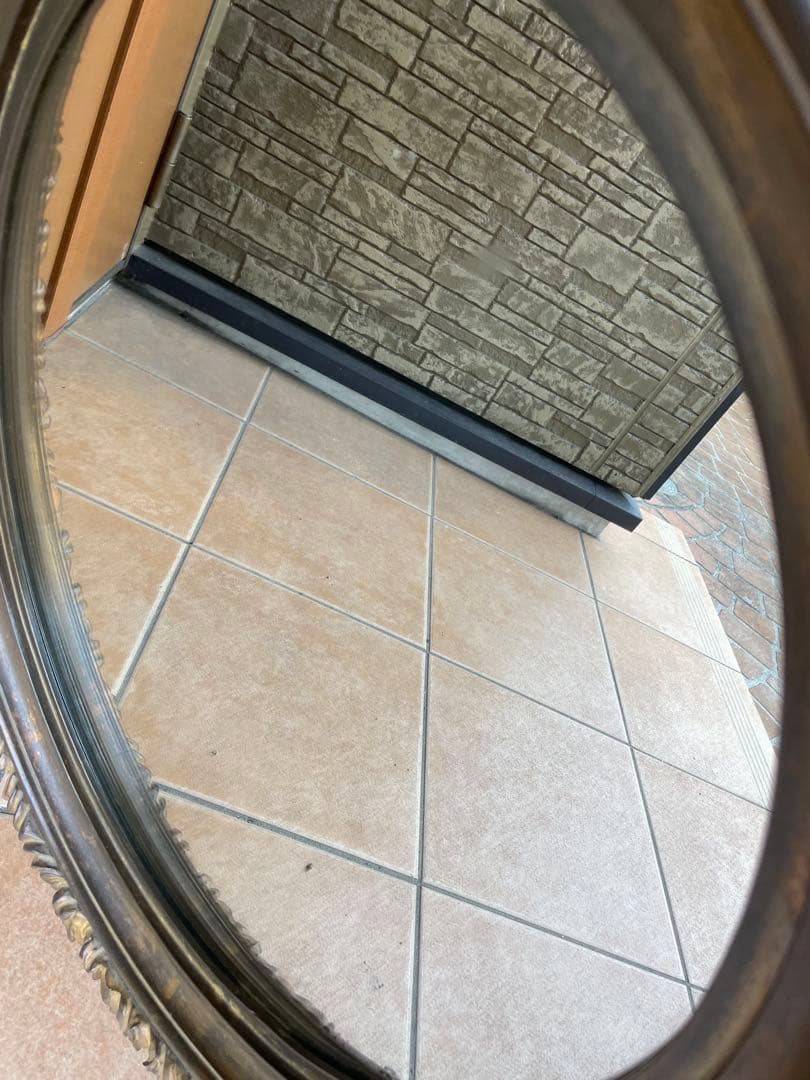 オランダ製　アンティーク　レア　ドームガラス　大きな　オーバル　フレーム　大型