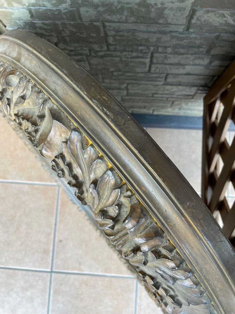 オランダ製　アンティーク　レア　ドームガラス　大きな　オーバル　フレーム　大型