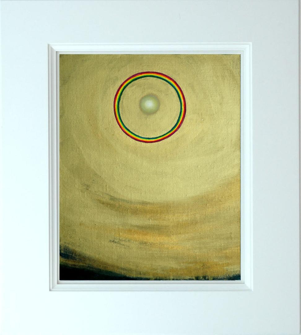 油絵 菅家令子 絵 絵画インテリア額付(白) F3-G92023 風景 希望 祈