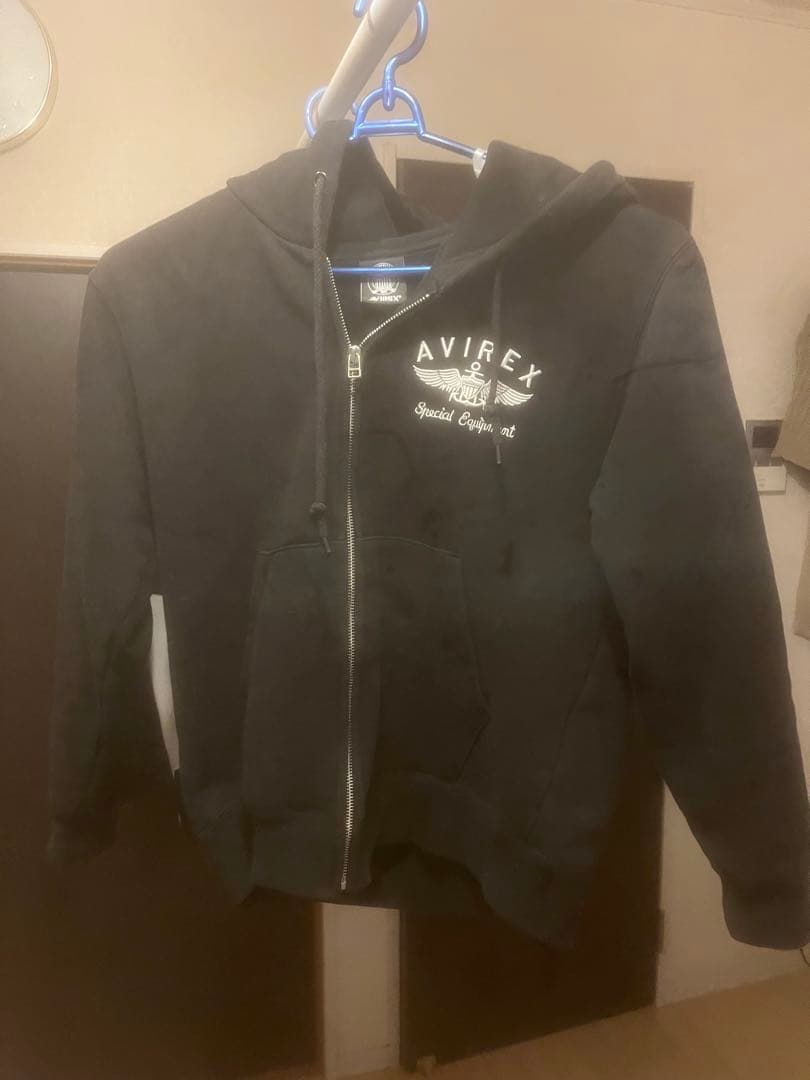 AVIREX ブラック フルジップパーカー