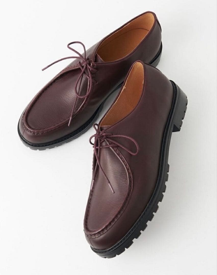 【美品】ユナイテッドアローズ　チロリアンシューズ　レザーシューズ　ワインレッド