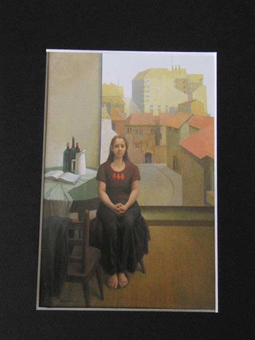 高井寛二、【佳月　21才】、希少な額装用画集より、新品額装付