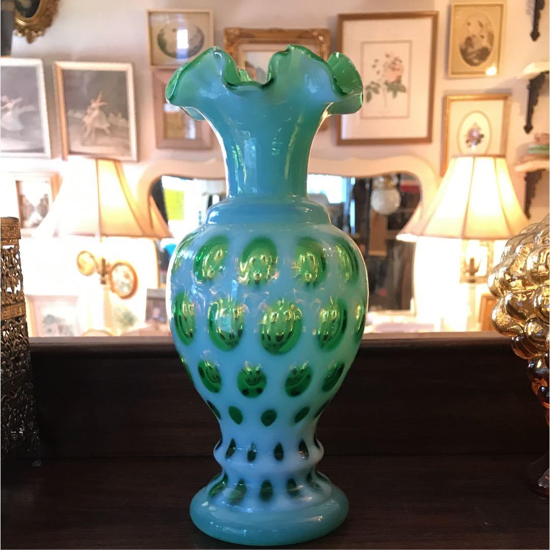 Antiqueフェントン40's～50's緑Fentonドットアンティーク
