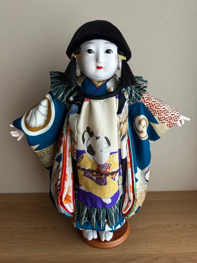 市松人形☆京人形細工司　伊東久重☆可愛い前掛け