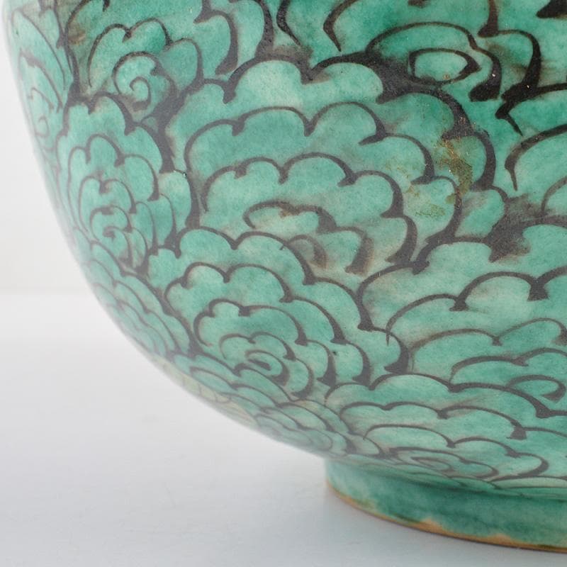 えびいち　庄三造　赤絵　花鶴人物文　菓子器　鉢　時代箱付　V　R6788F