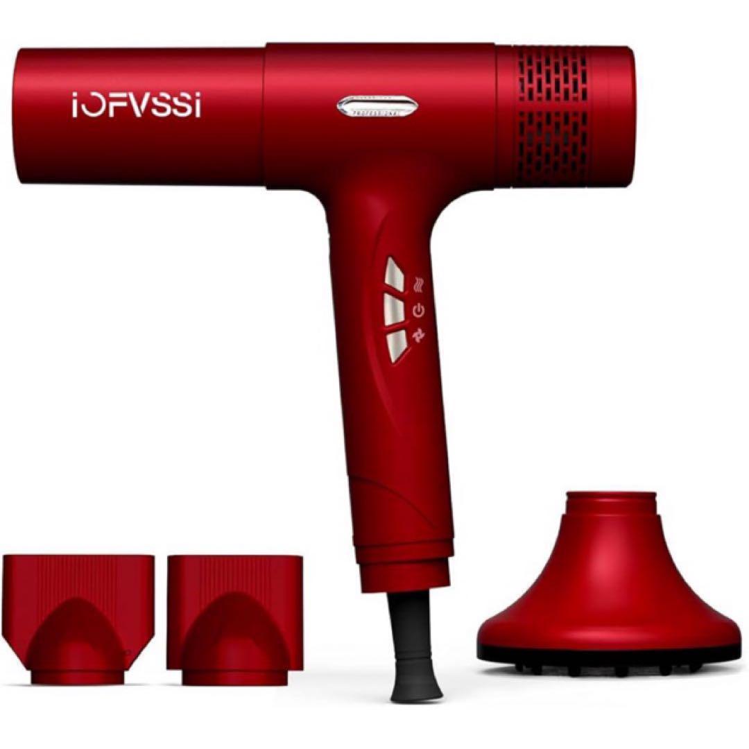 大人気❣ドライヤー ヘアドライヤー 大風量 速乾 2億個高濃度マイナスイオン 赤