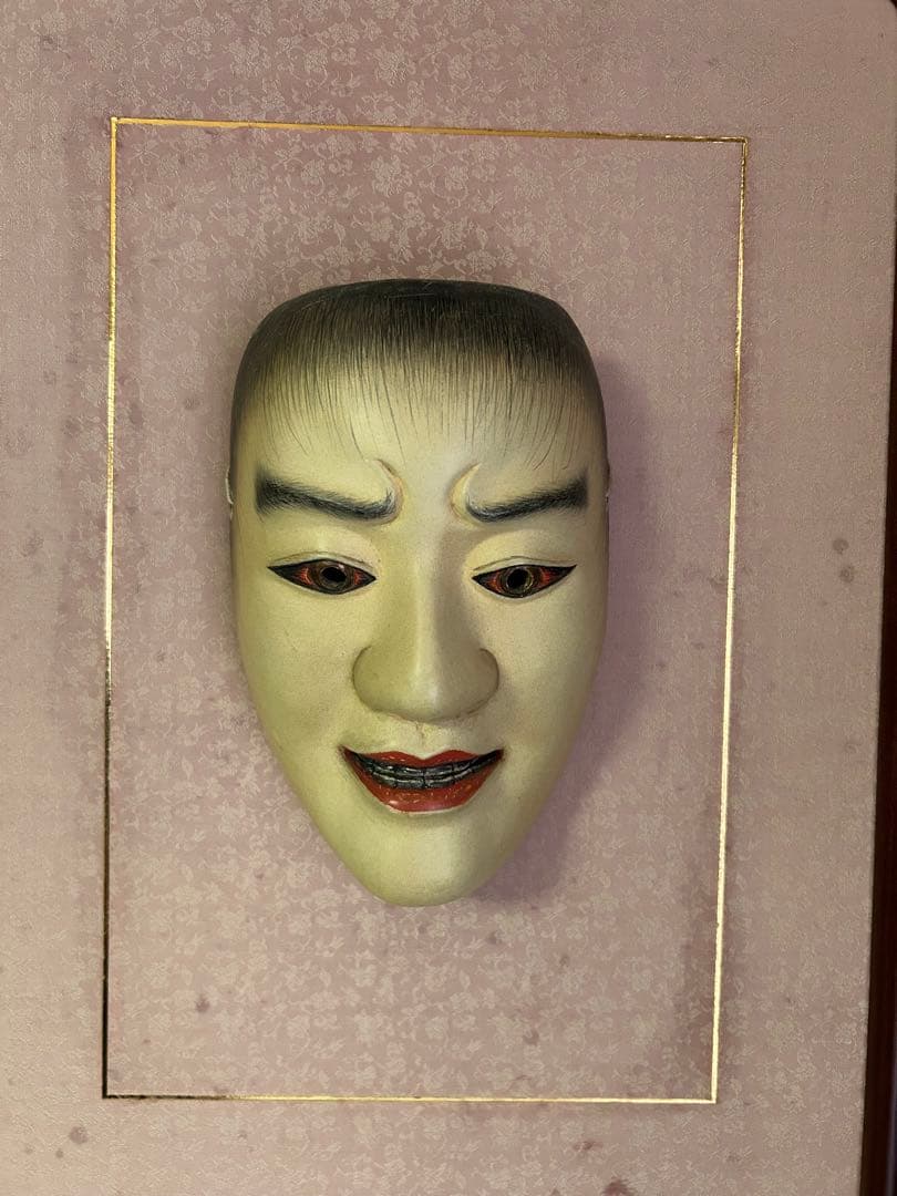 能面 白色 木製