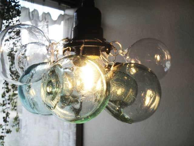 シーリングカバーつき浮雲ラムネヴィンテージガラスランプアンティークレトロ