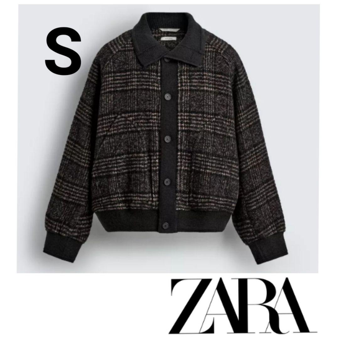 【ヨシユアル】完売品 ZARA リブ襟切り替えジャケット S