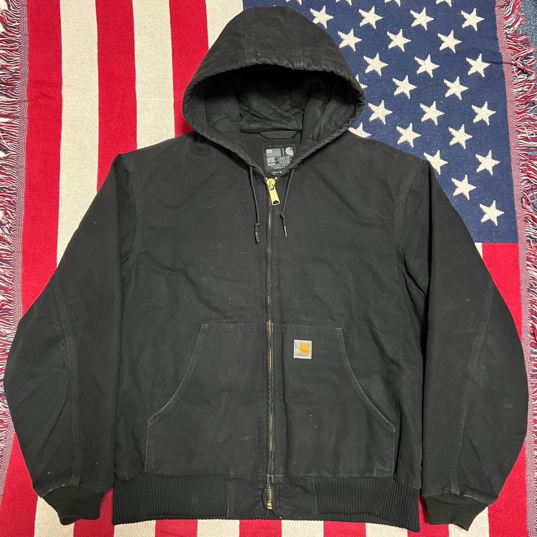 USA製 00s Carhartt カーハート ダックアクティブジャケット 黒